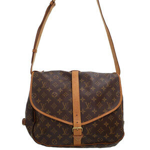 Louis Vuitton Monogram Leather Brown Saumur Shoulder Bag